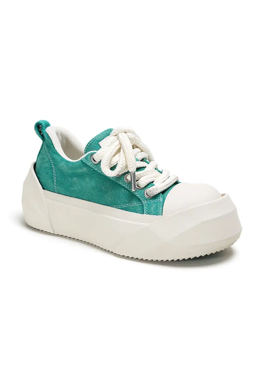 ADC丨Bare Look Washed Denim Platform Sneakers