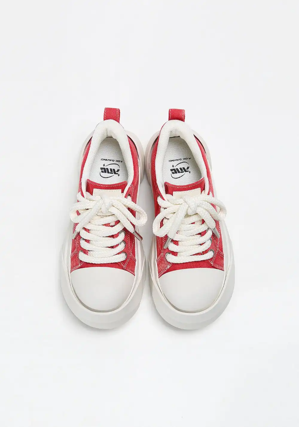 ADC丨Bare Look Washed Denim Platform Sneakers