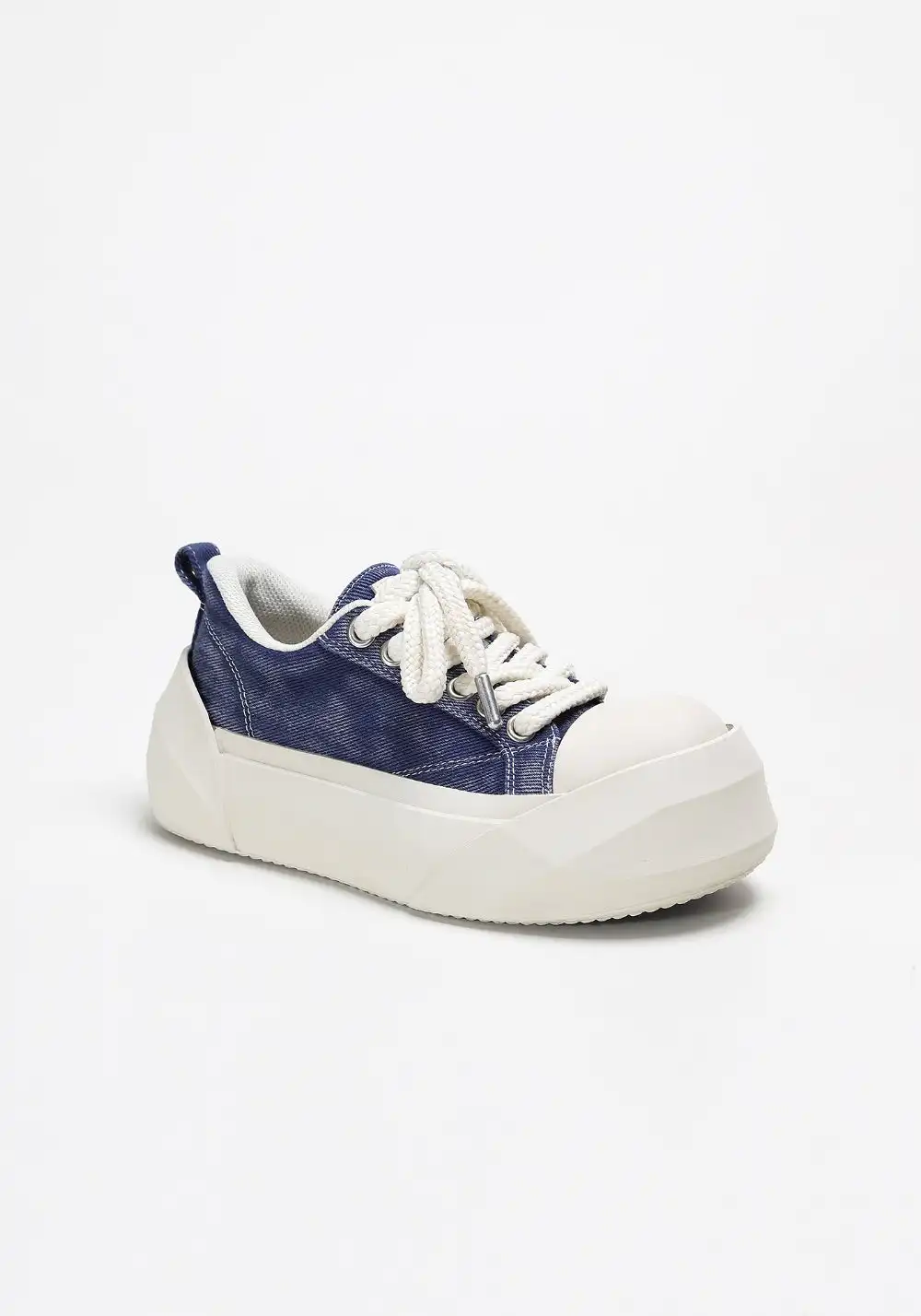 ADC丨Bare Look Washed Denim Platform Sneakers