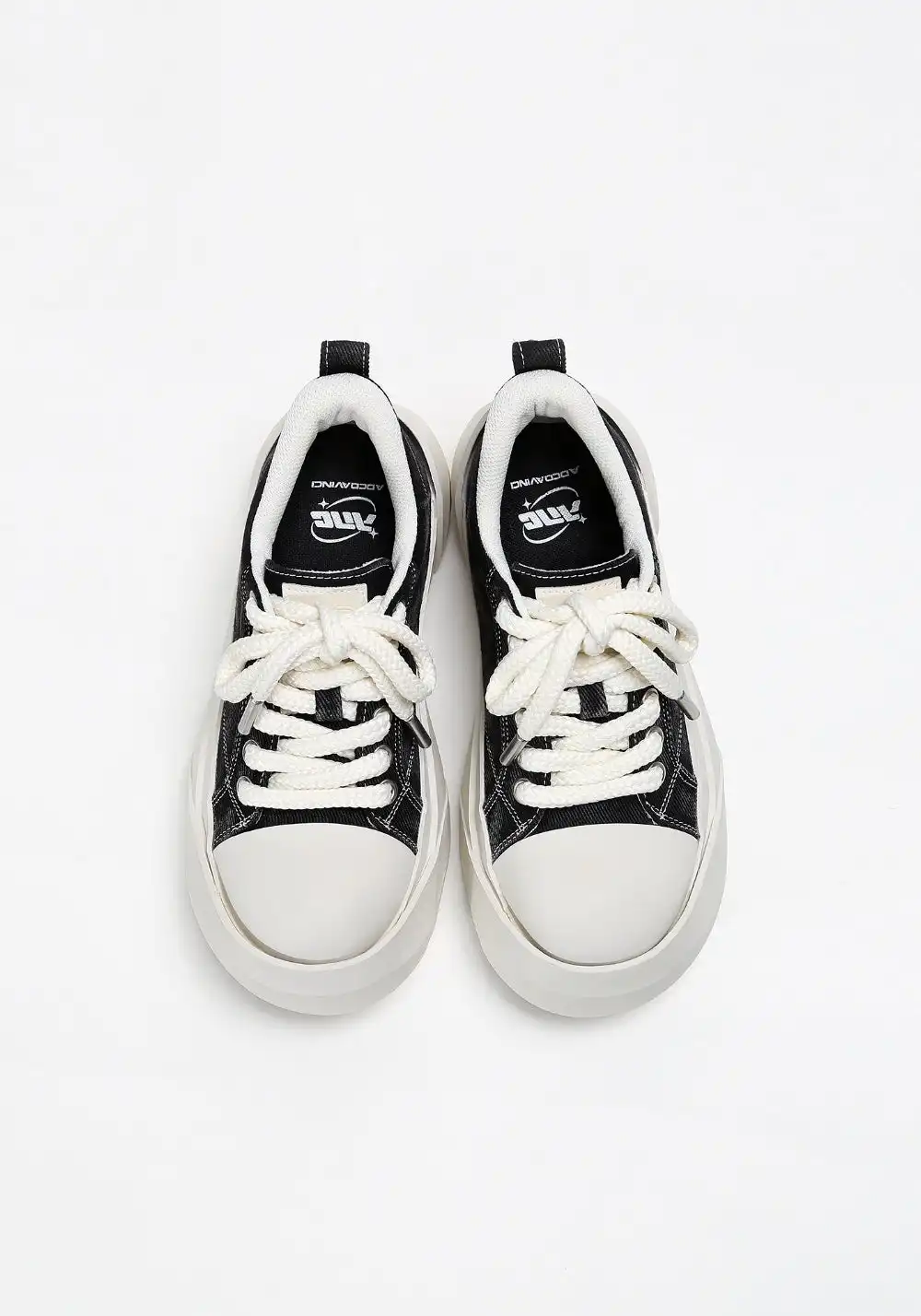 ADC丨Bare Look Washed Denim Platform Sneakers