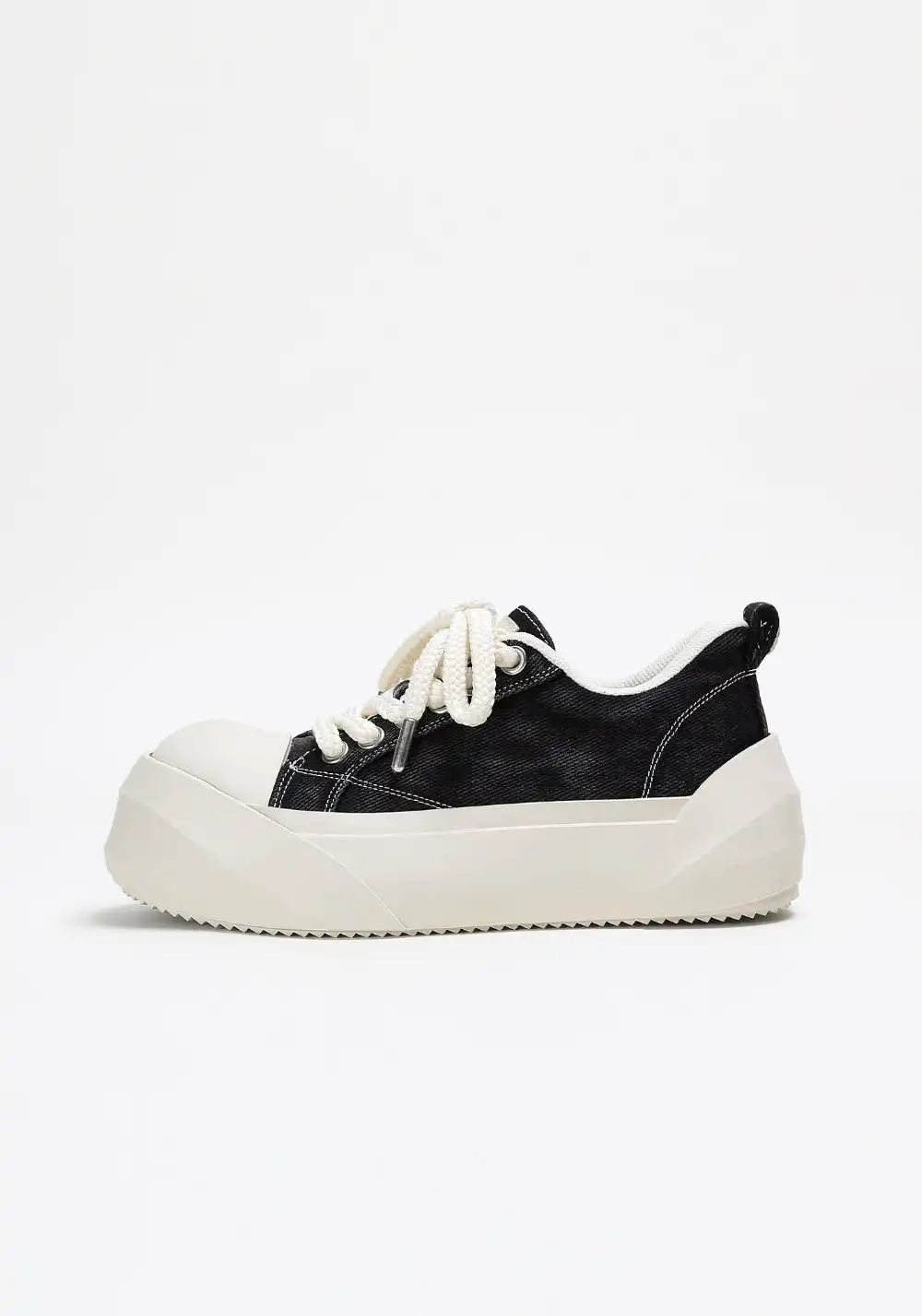 ADC丨Bare Look Washed Denim Platform Sneakers