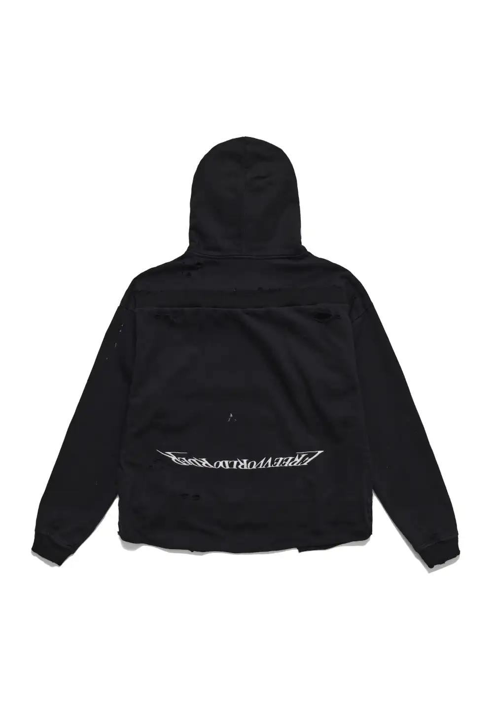 FVVO丨Dirty Washed Flip Pocket Ripped Hoodie