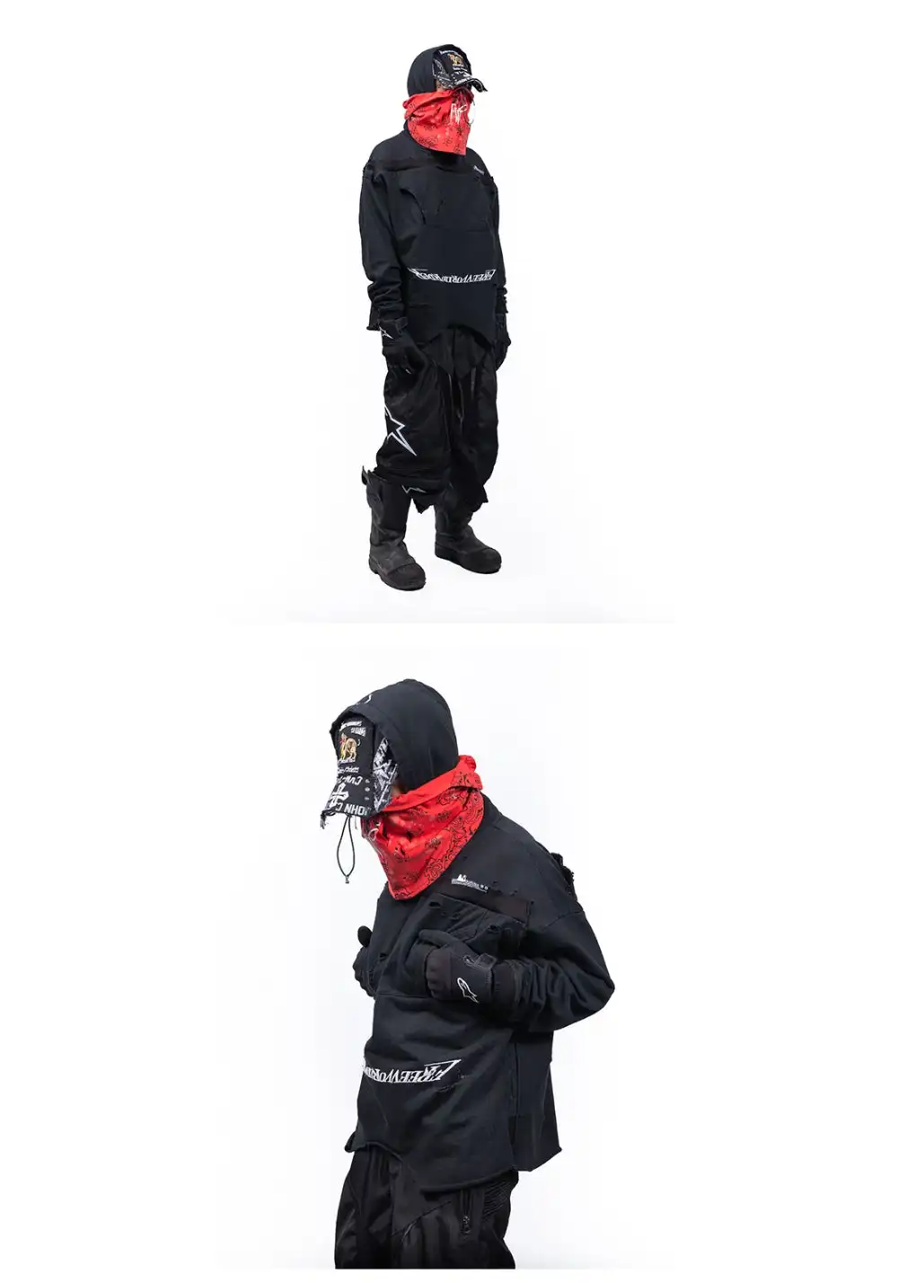 FVVO丨Dirty Washed Flip Pocket Ripped Hoodie
