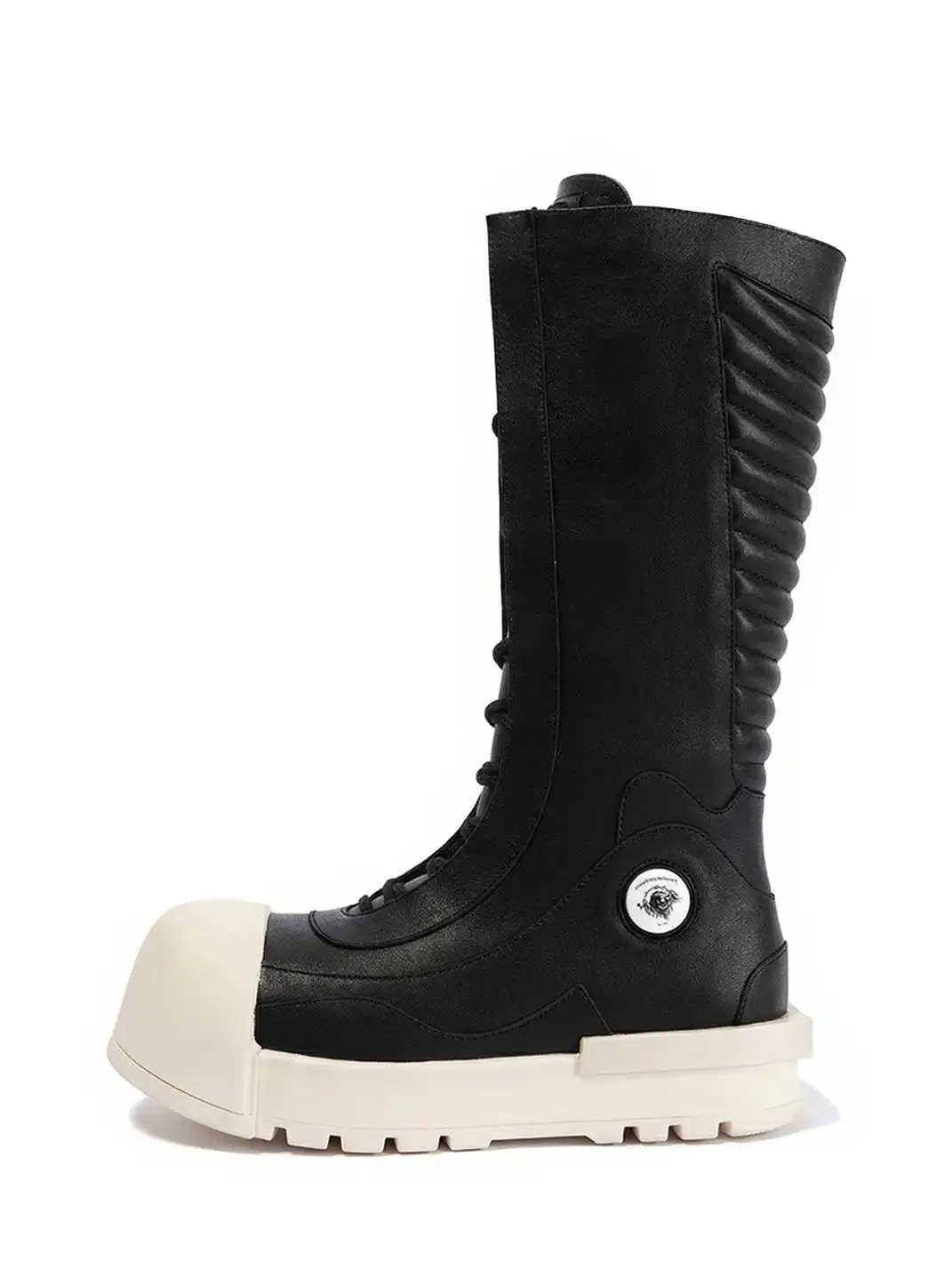 FVVO丨Ironclad Beetle PU Black Leather Boots-High