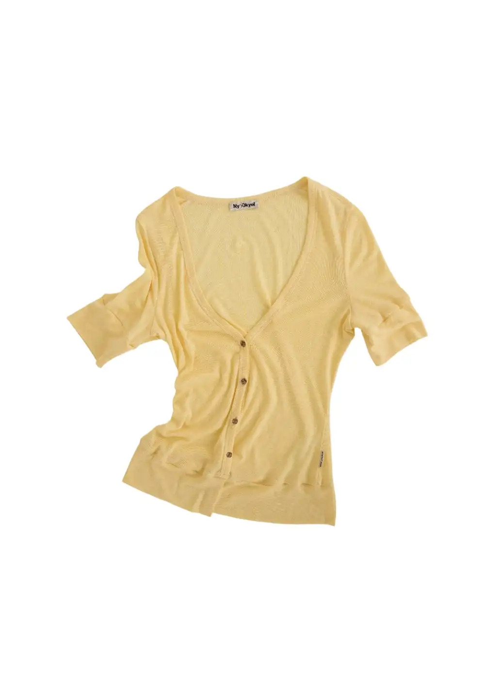 NyDkyel丨Lightweight Wool Knit Cardigan-Yellow