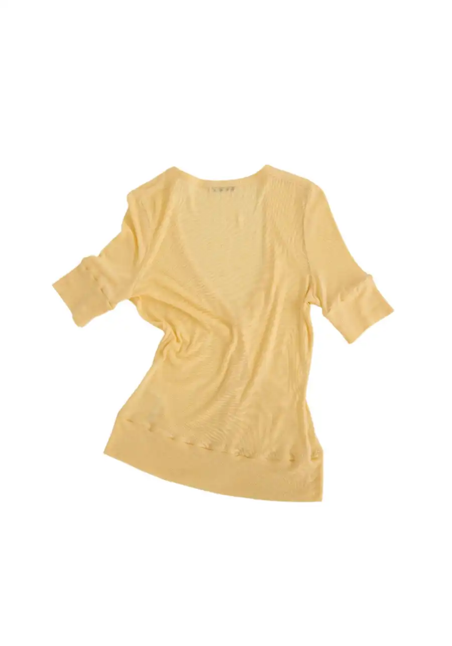 NyDkyel丨Lightweight Wool Knit Cardigan-Yellow - 2