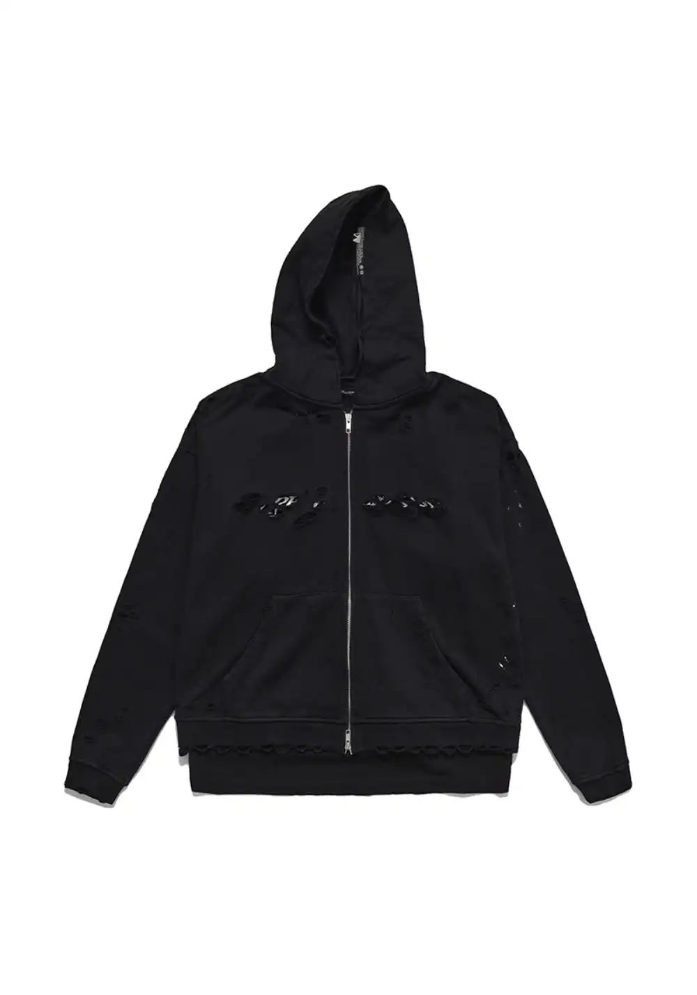 FVVO丨Dirty Washed Ripped Pocket Zip-up Hoodie