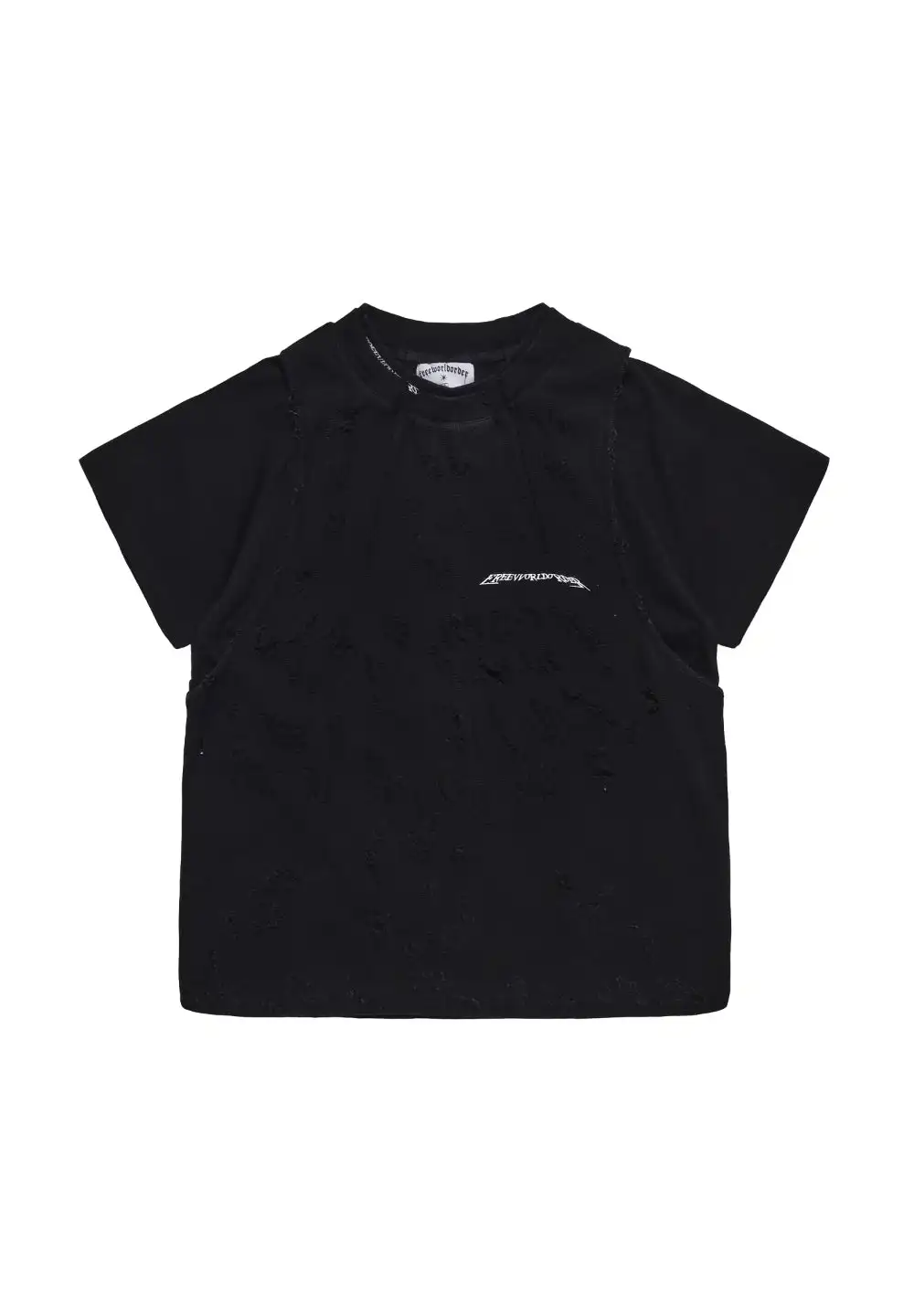 FVVO丨Broken hole three piece top set-Black