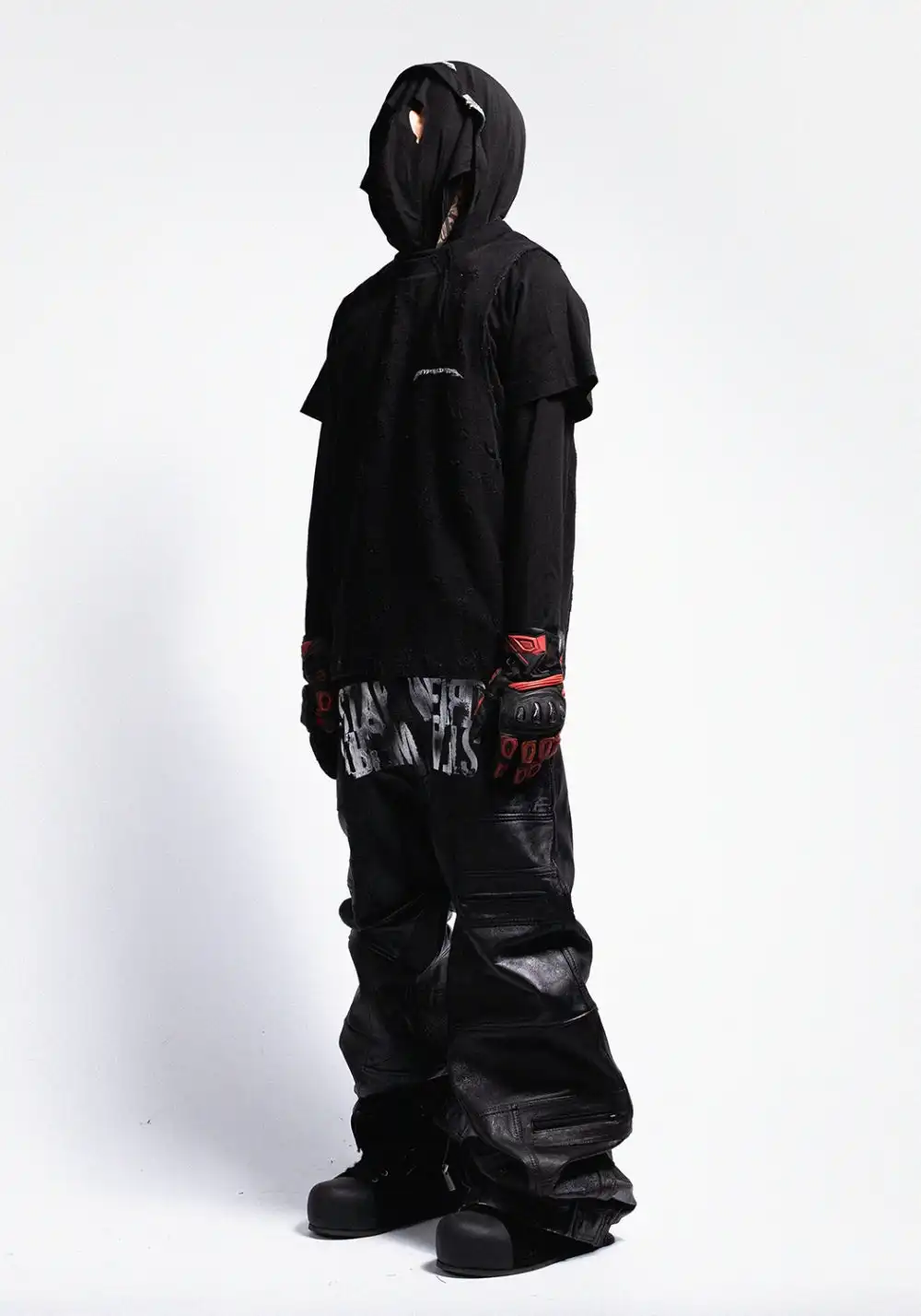 FVVO丨Broken hole three piece top set-Black