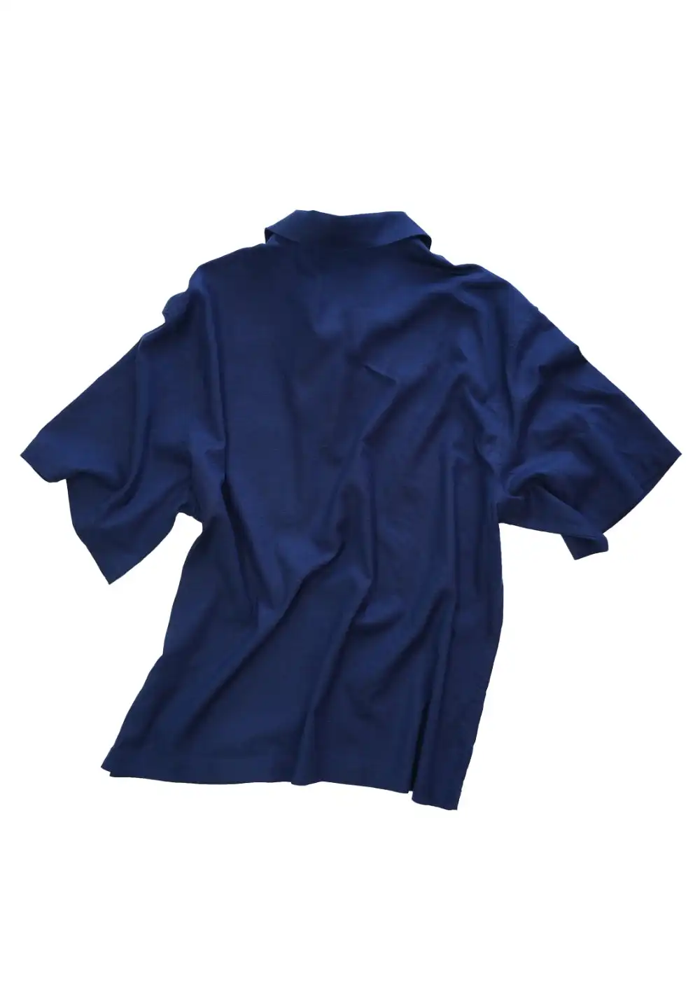 NyDkyel丨Cuban Collar Linen Tee - Contrast Pocket-Blue