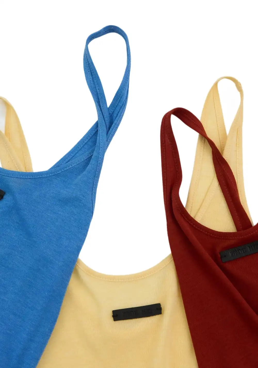 NyDkyel丨U-Neck Wool Blend Tank - Leather Label-Red