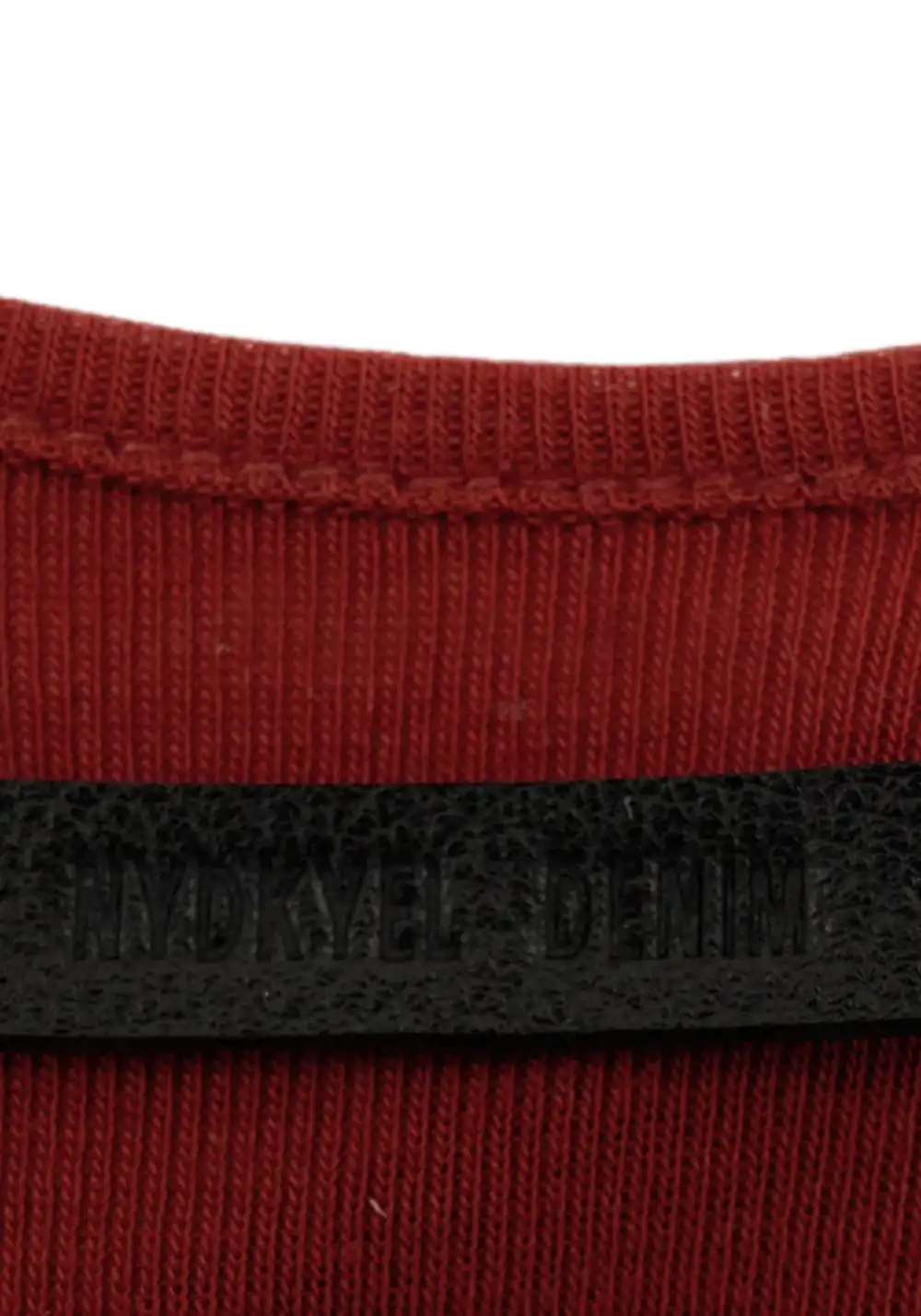 NyDkyel丨U-Neck Wool Blend Tank - Leather Label-Red