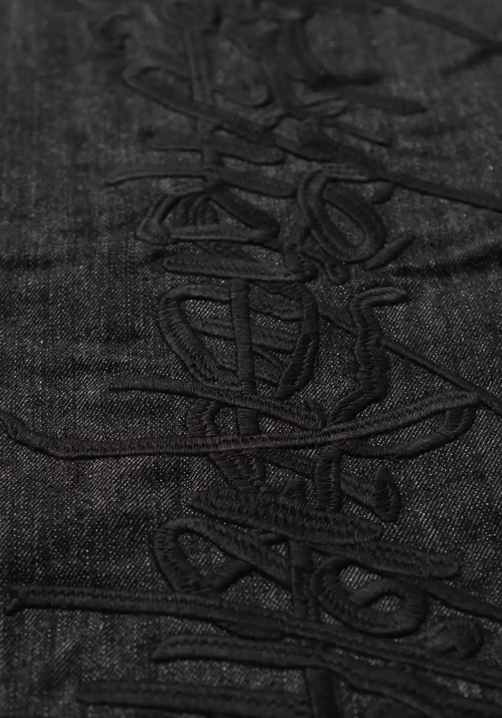 FVVO丨Red Selvedge Embroidered Raw Denim Jeans-Black