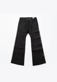 FVVO丨Red Selvedge Embroidered Raw Denim Jeans-Black