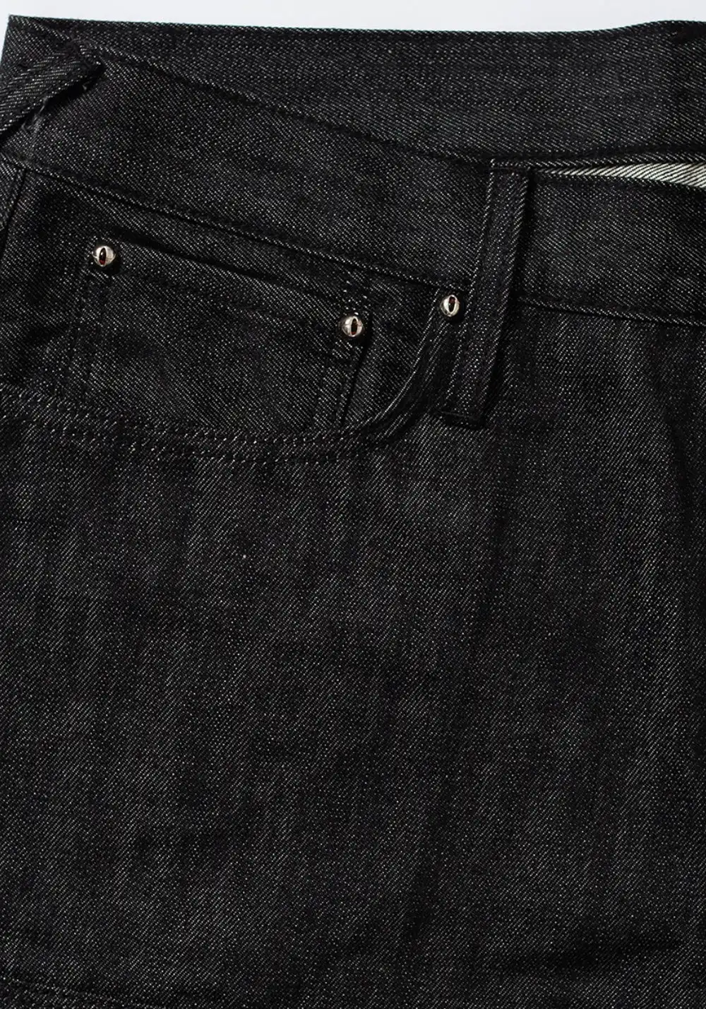 FVVO丨Red Selvedge Embroidered Raw Denim Jeans-Black