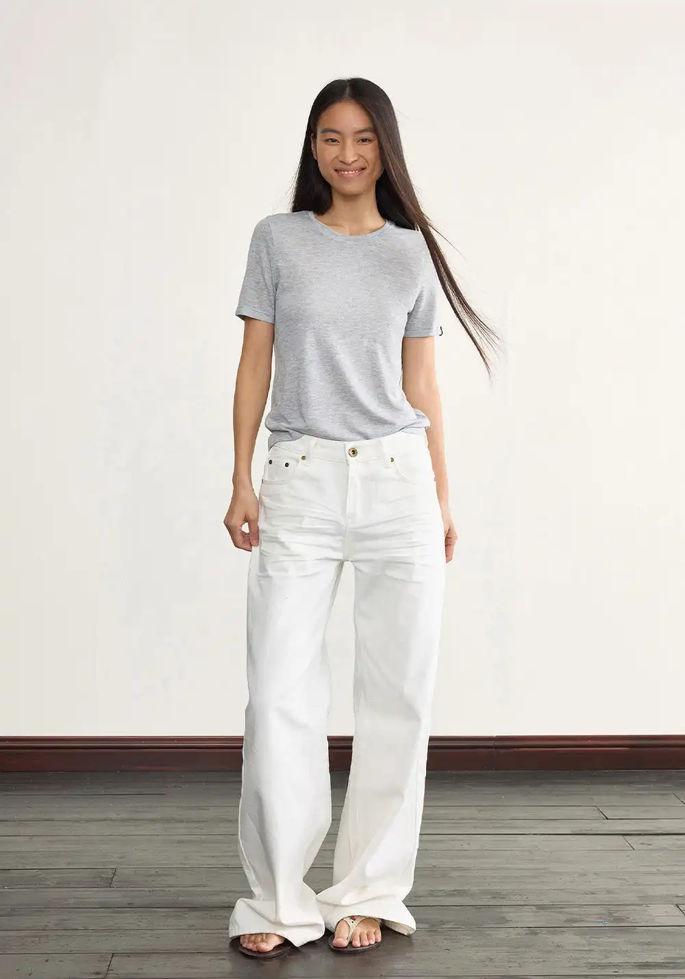 NyDkyel丨Lightweight Knit Tee - Dropped Shoulder Fit-Gray