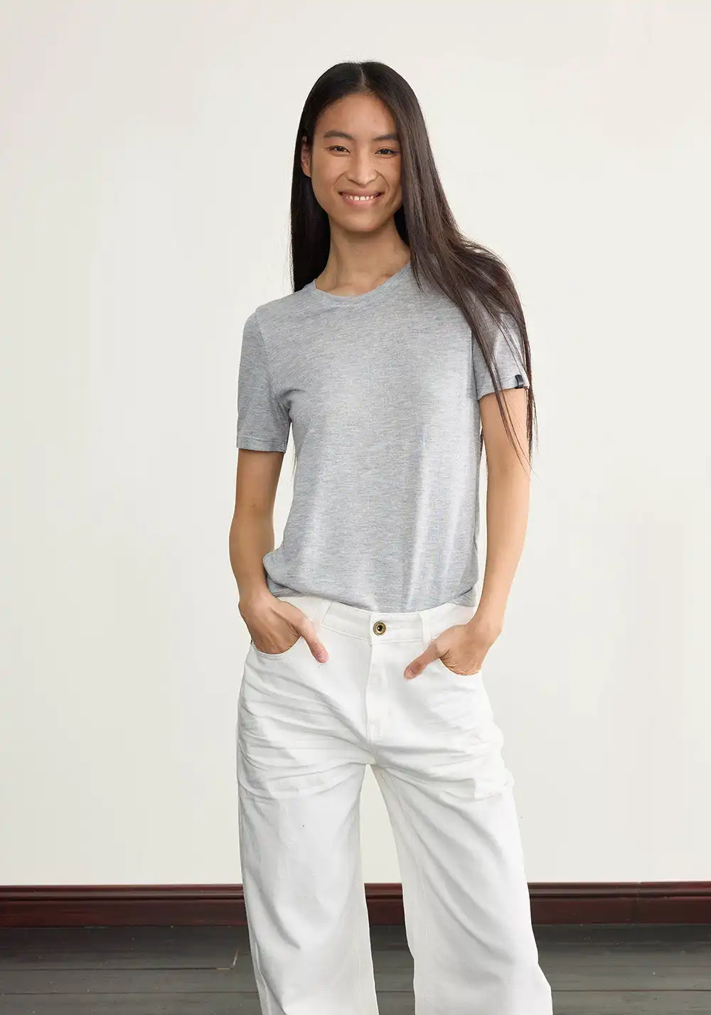 NyDkyel丨Lightweight Knit Tee - Dropped Shoulder Fit-Gray