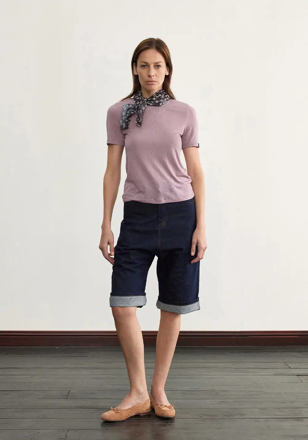 NyDkyel丨Lightweight Knit Tee - Dropped Shoulder Fit-Purple