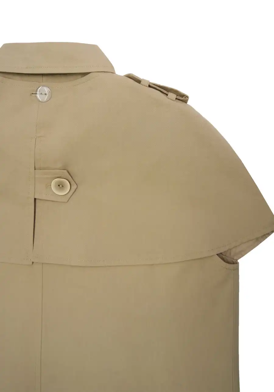 NyDkyel丨Detachable Cape Vest-Khaki - 4