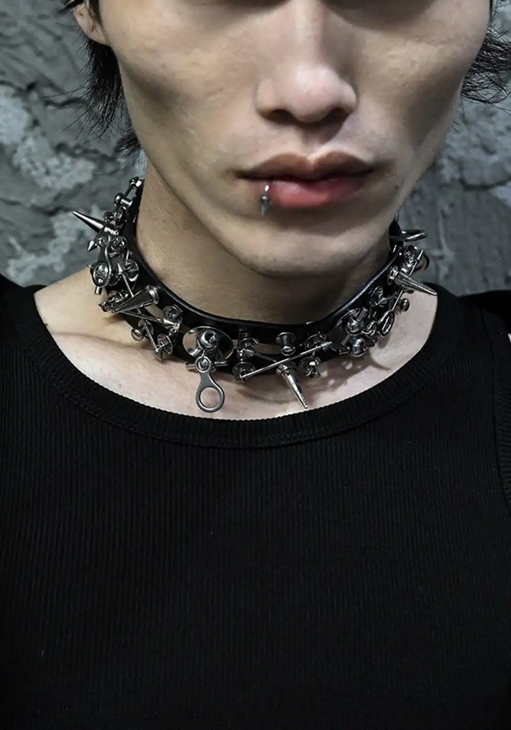 ILLuSoRy丨Handmade Punk Leather Choker - Heavy Duty Hardware