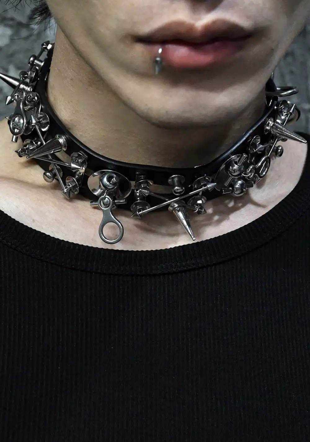 ILLuSoRy丨Handmade Punk Leather Choker - Heavy Duty Hardware