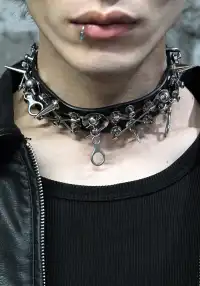 ILLuSoRy丨Handmade Punk Leather Choker - Heavy Duty Hardware