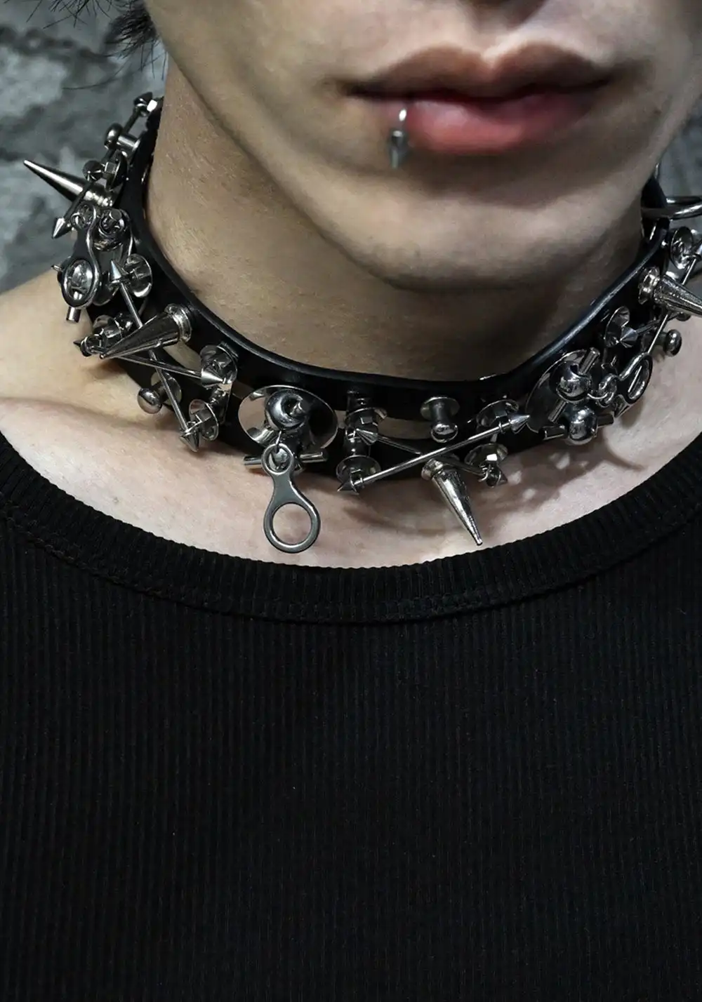ILLuSoRy丨Handmade Punk Leather Choker - Heavy Duty Hardware
