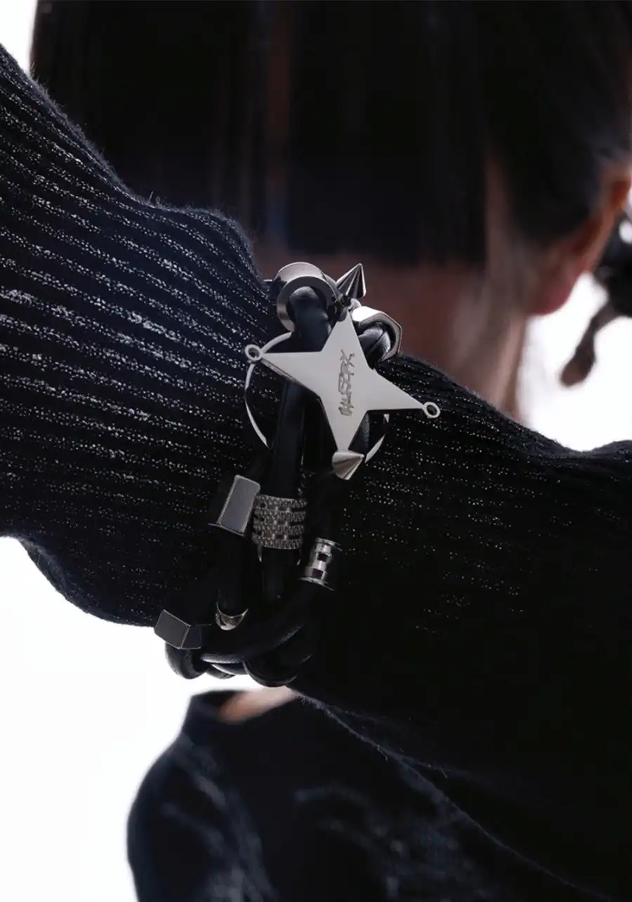 ILLuSoRy丨Leather-Wrapped Bead Bracelet - 4