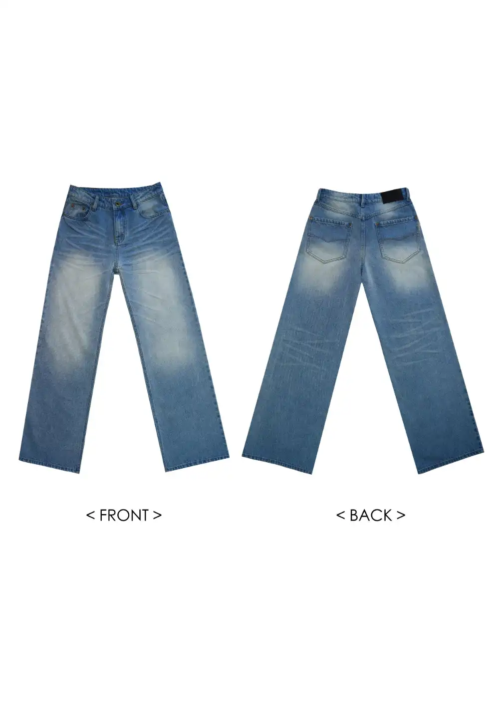 NyDkyel丨Ice Blue Pleated Straight Jeans