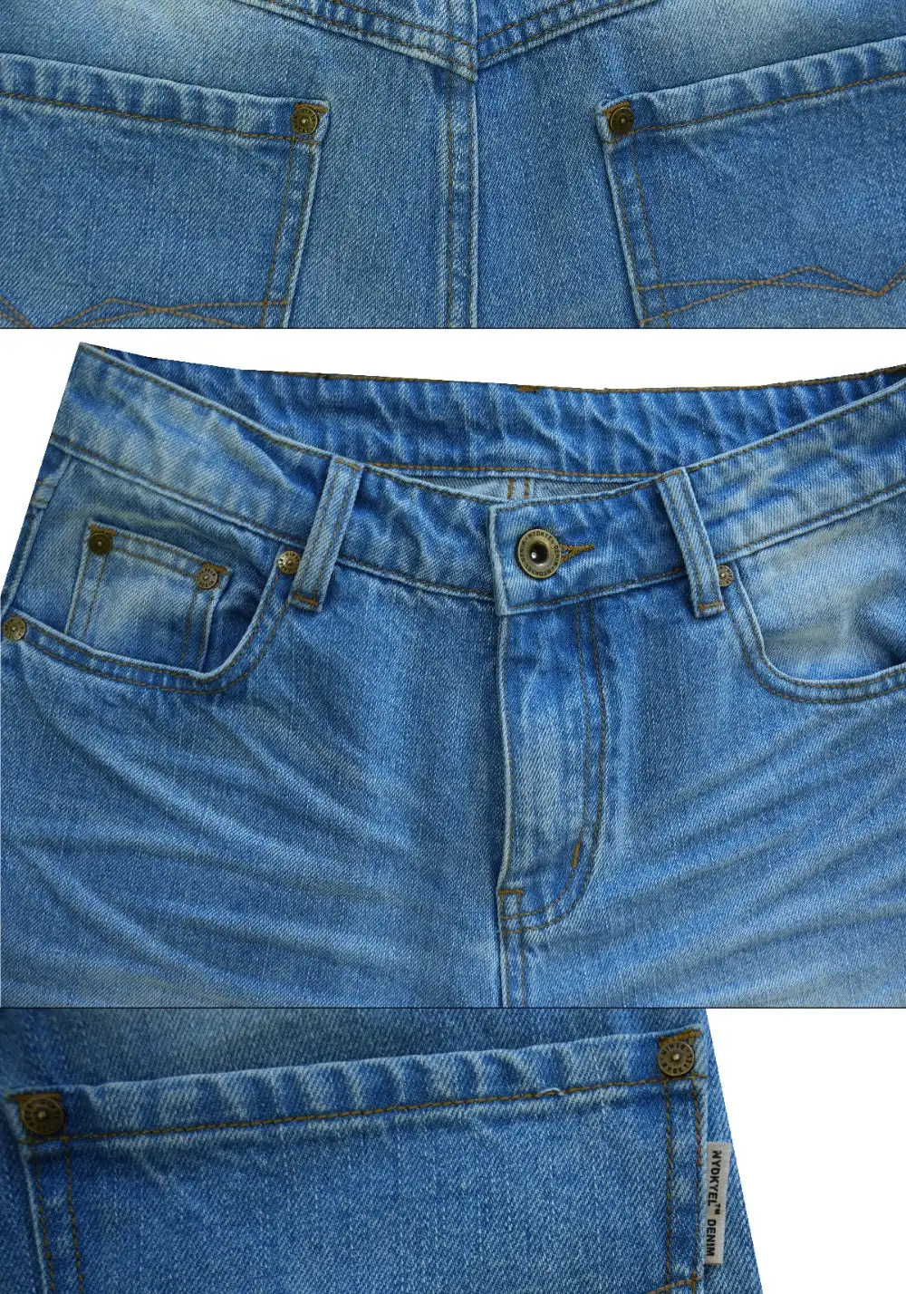 NyDkyel丨Ice Blue Pleated Straight Jeans