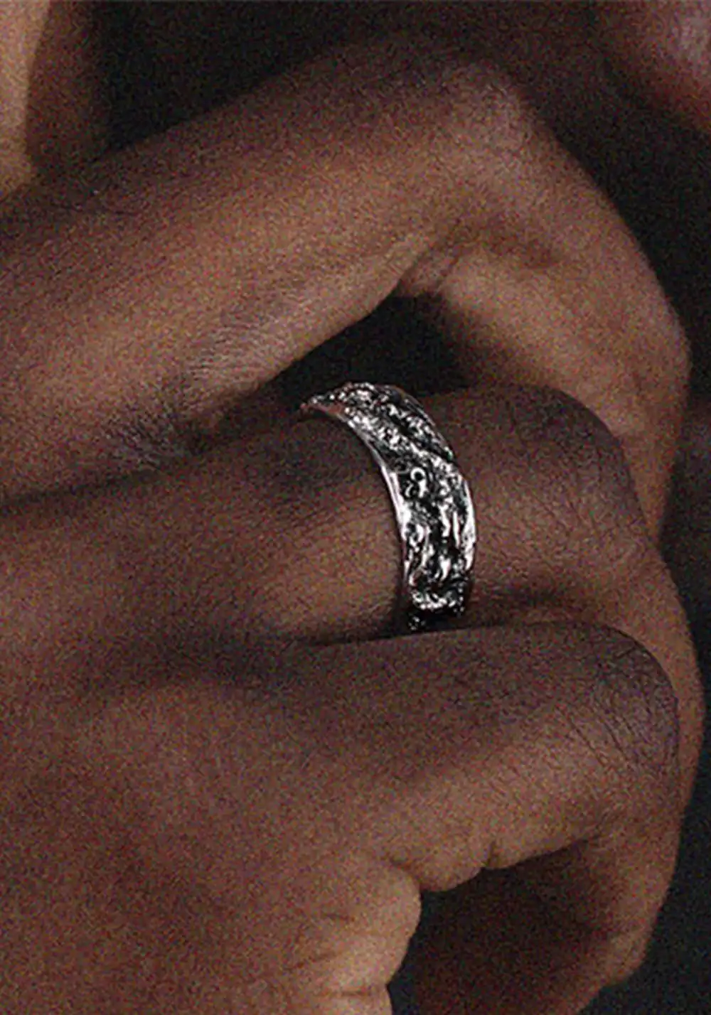 LUXTA丨Black Ice Silver Adjustable Ring