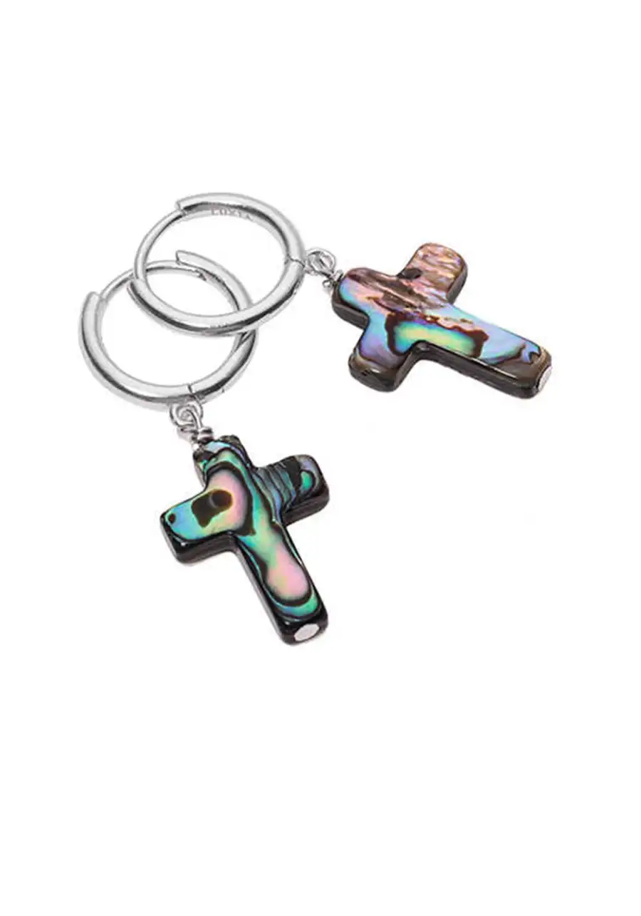 LUXTA丨Pearl Cross Silver Earrings - 4