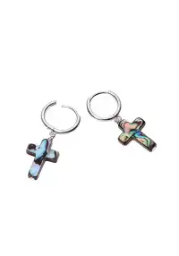 LUXTA丨Pearl Cross Silver Earrings