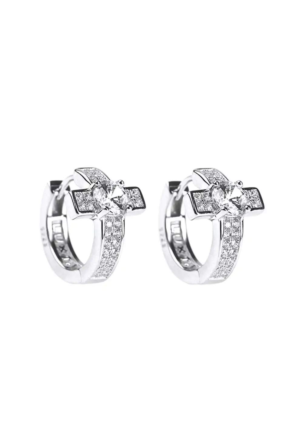 LUXTA丨Diamond Cross Silver Earrings