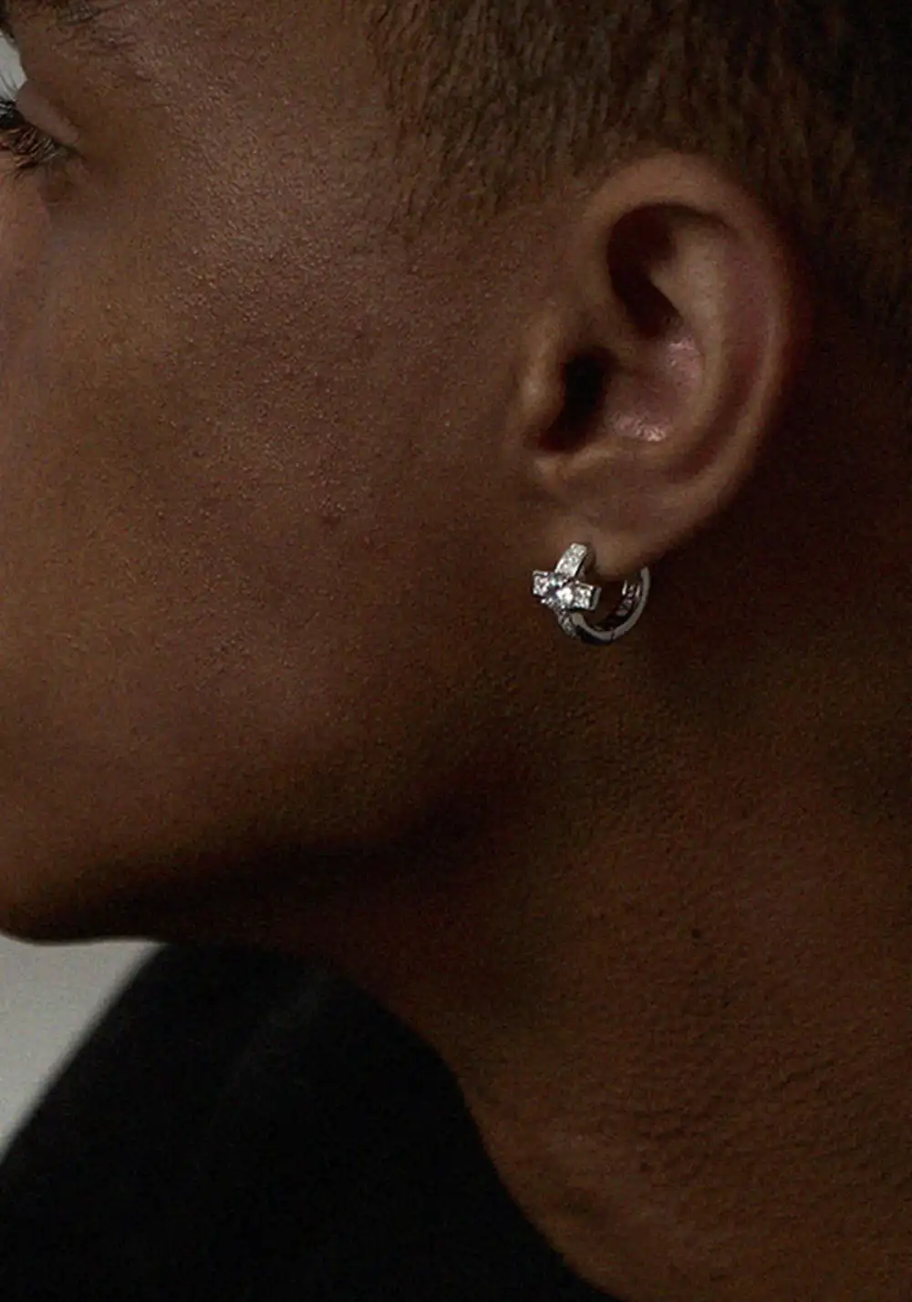 LUXTA丨Diamond Cross Silver Earrings