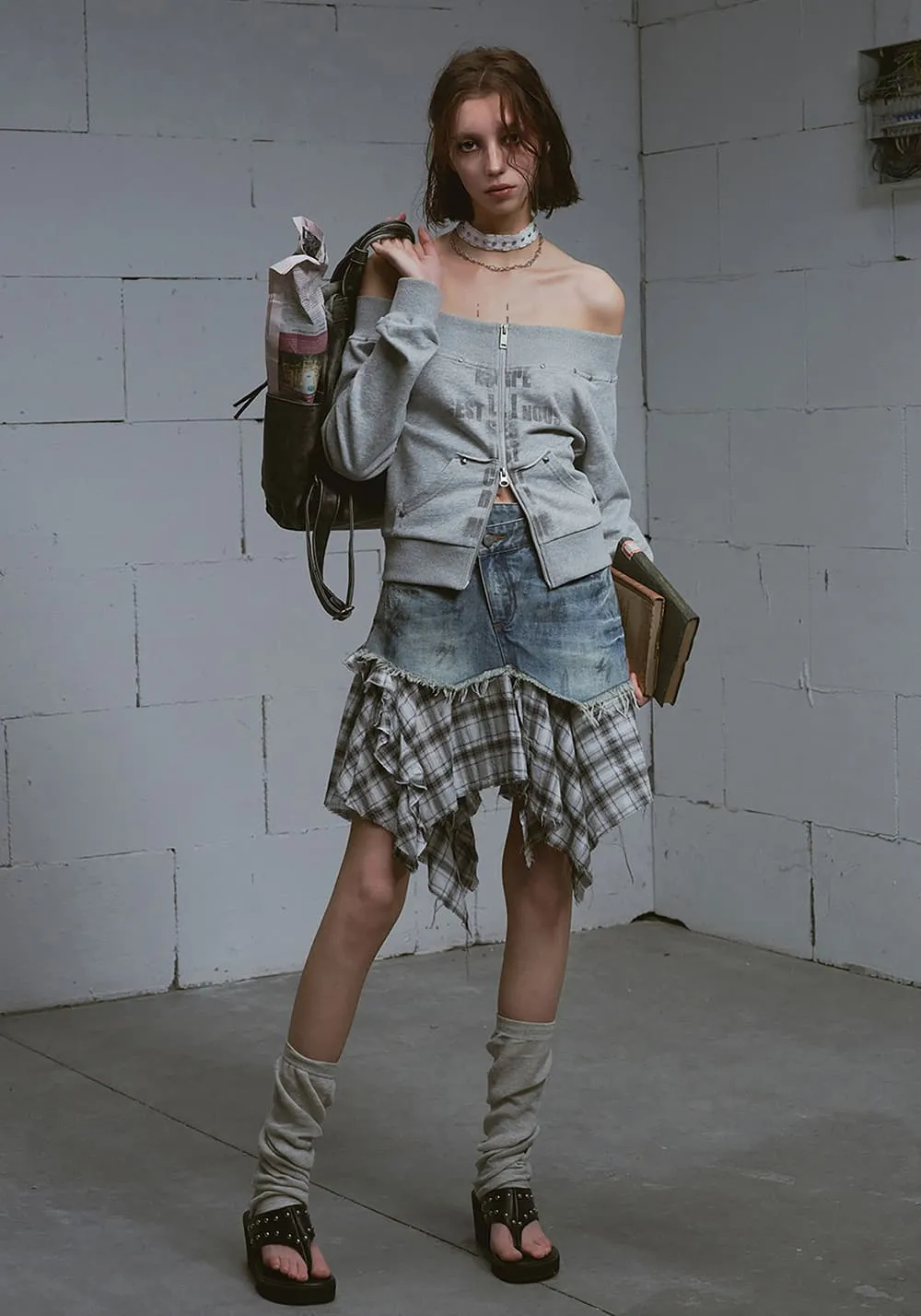 CestNous｜Lost Highway Deconstructed Denim Skirt