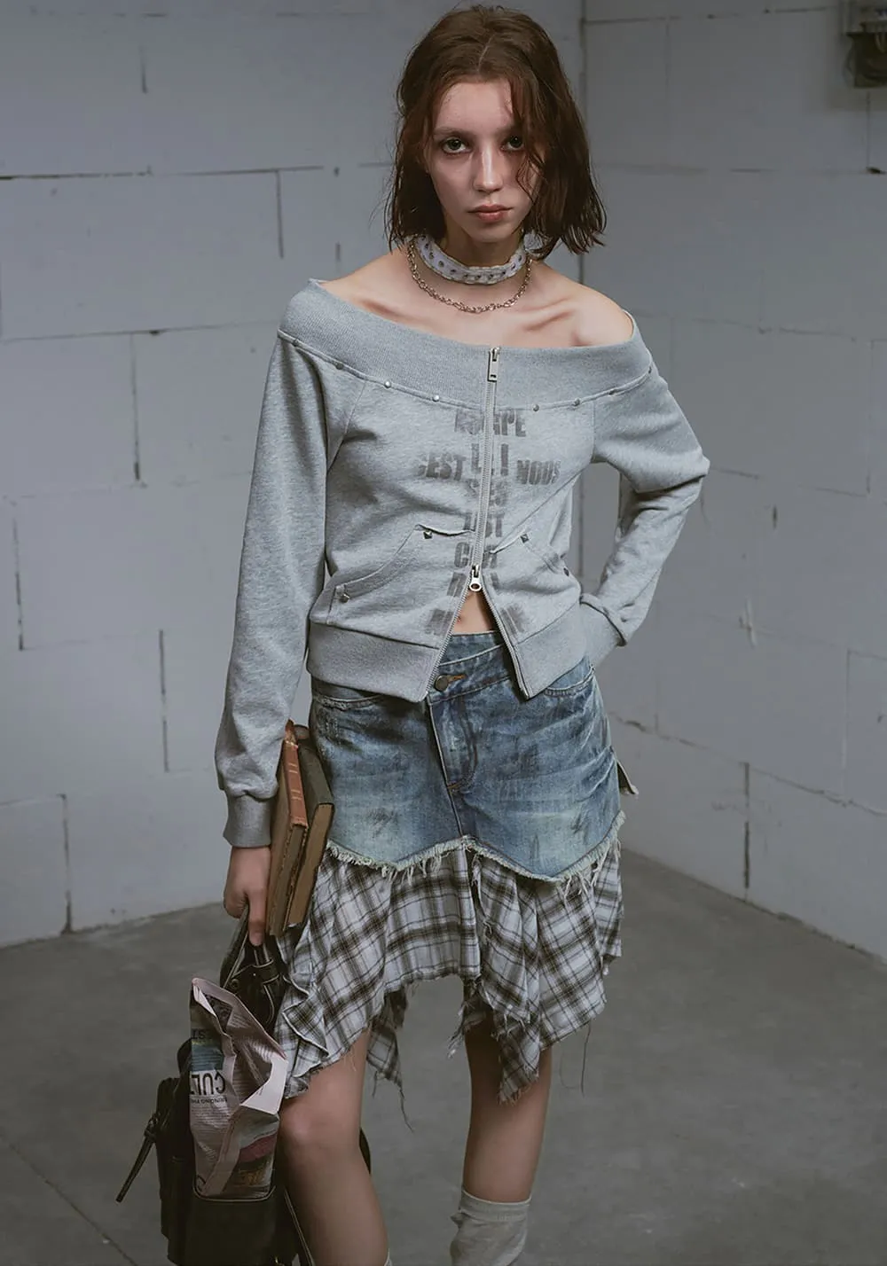 CestNous｜Lost Highway Deconstructed Denim Skirt