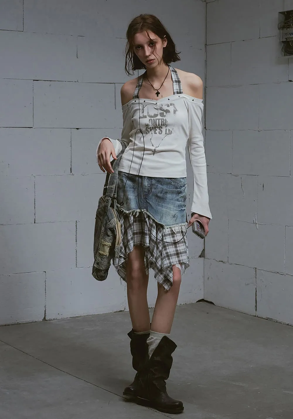 CestNous｜Lost Highway Deconstructed Denim Skirt