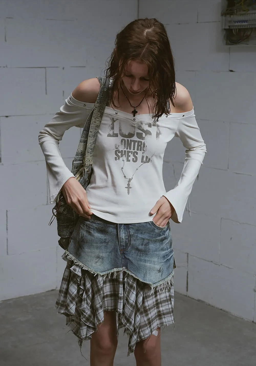 CestNous｜Lost Highway Deconstructed Denim Skirt