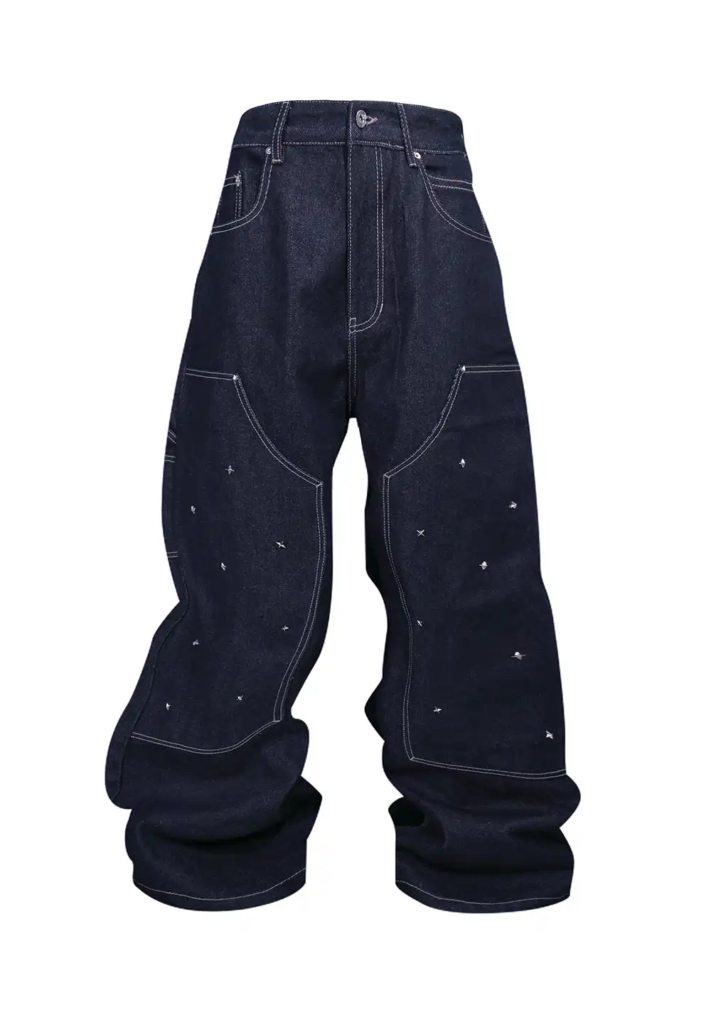 BE A DEVIL丨USD Billion Multi Rivet Denim Pants