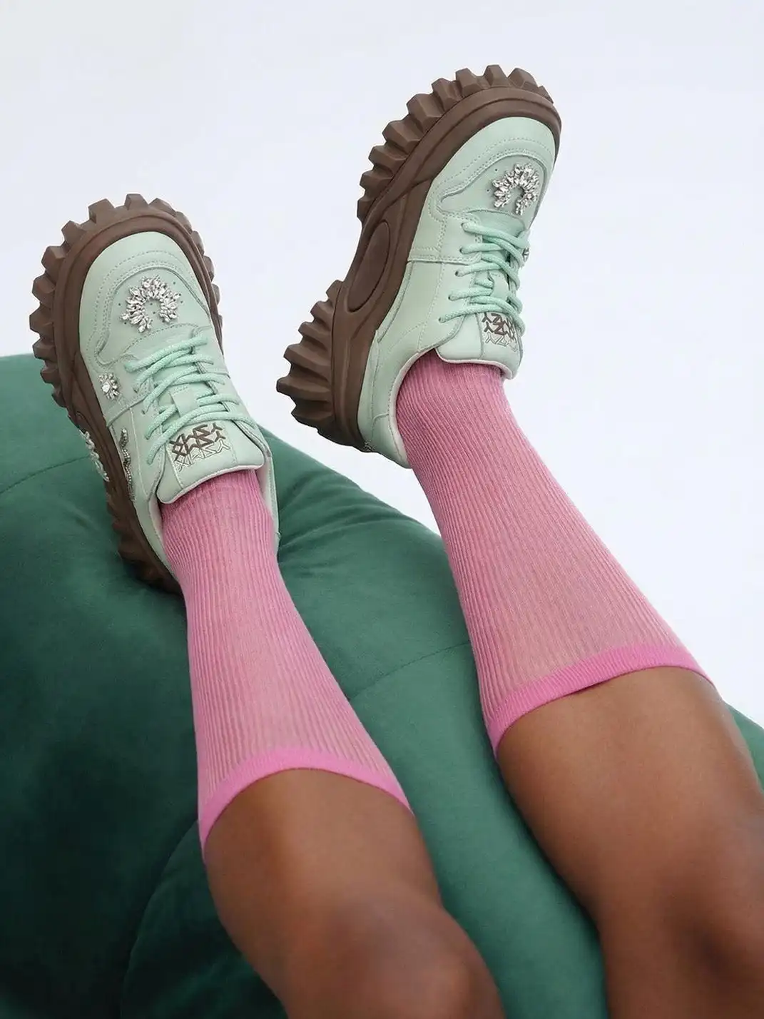 XMZY | Slytherin Platform Summer Sneakers-Green&Brown