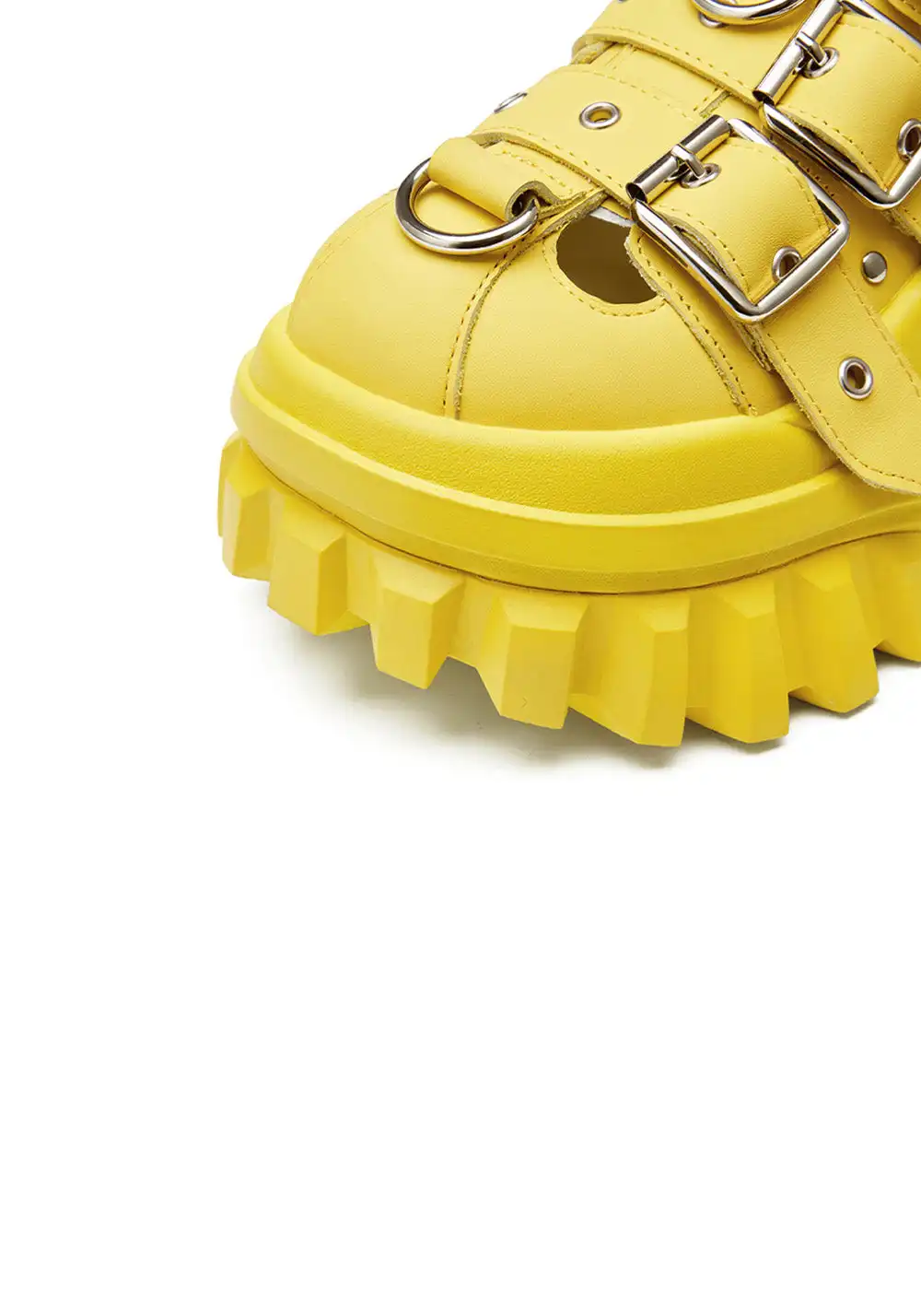 XMZY | Metallic Punk Platform Sandals-Yellow