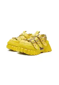 XMZY | Metallic Punk Platform Sandals-Yellow