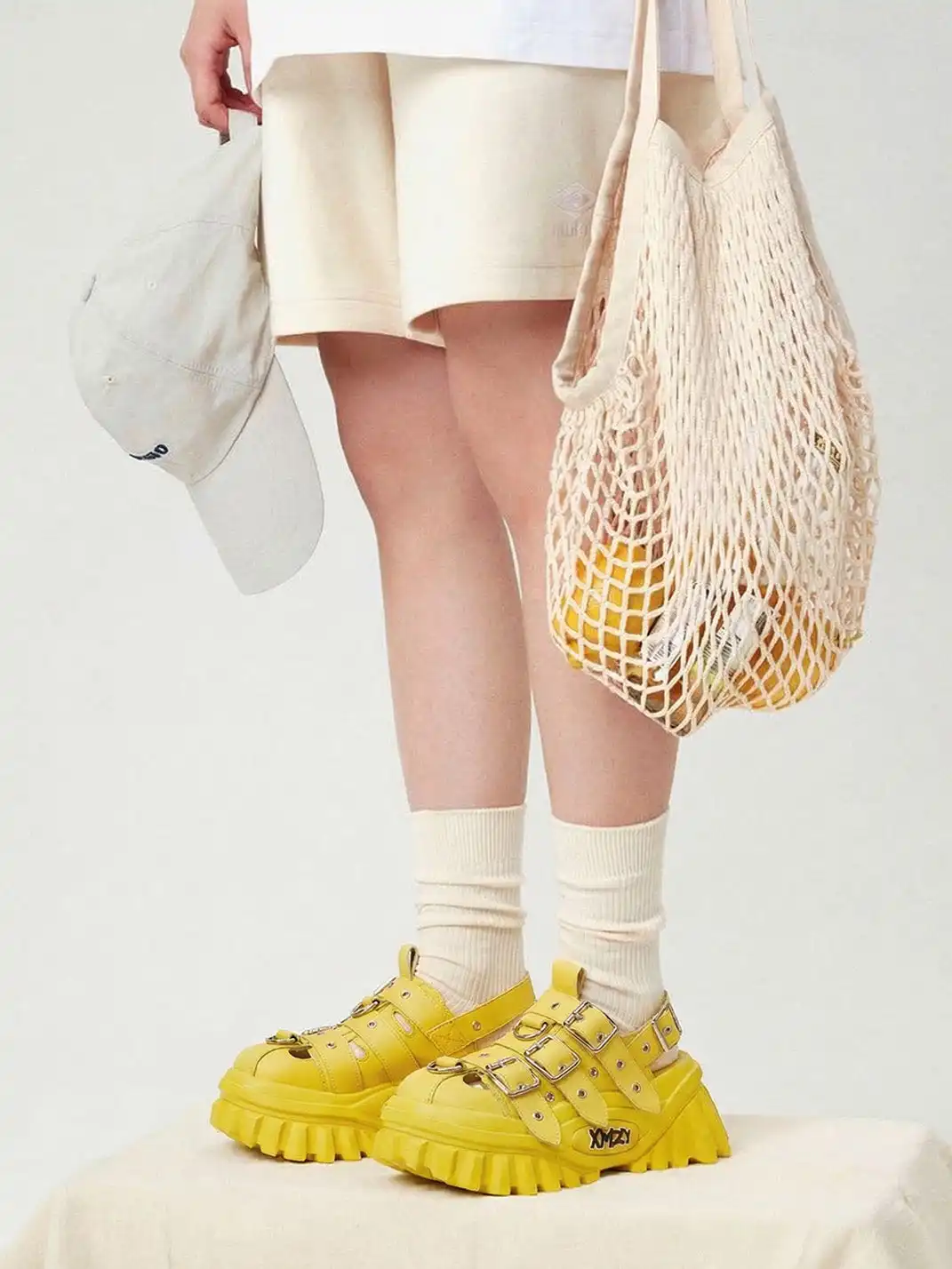 XMZY | Metallic Punk Platform Sandals-Yellow