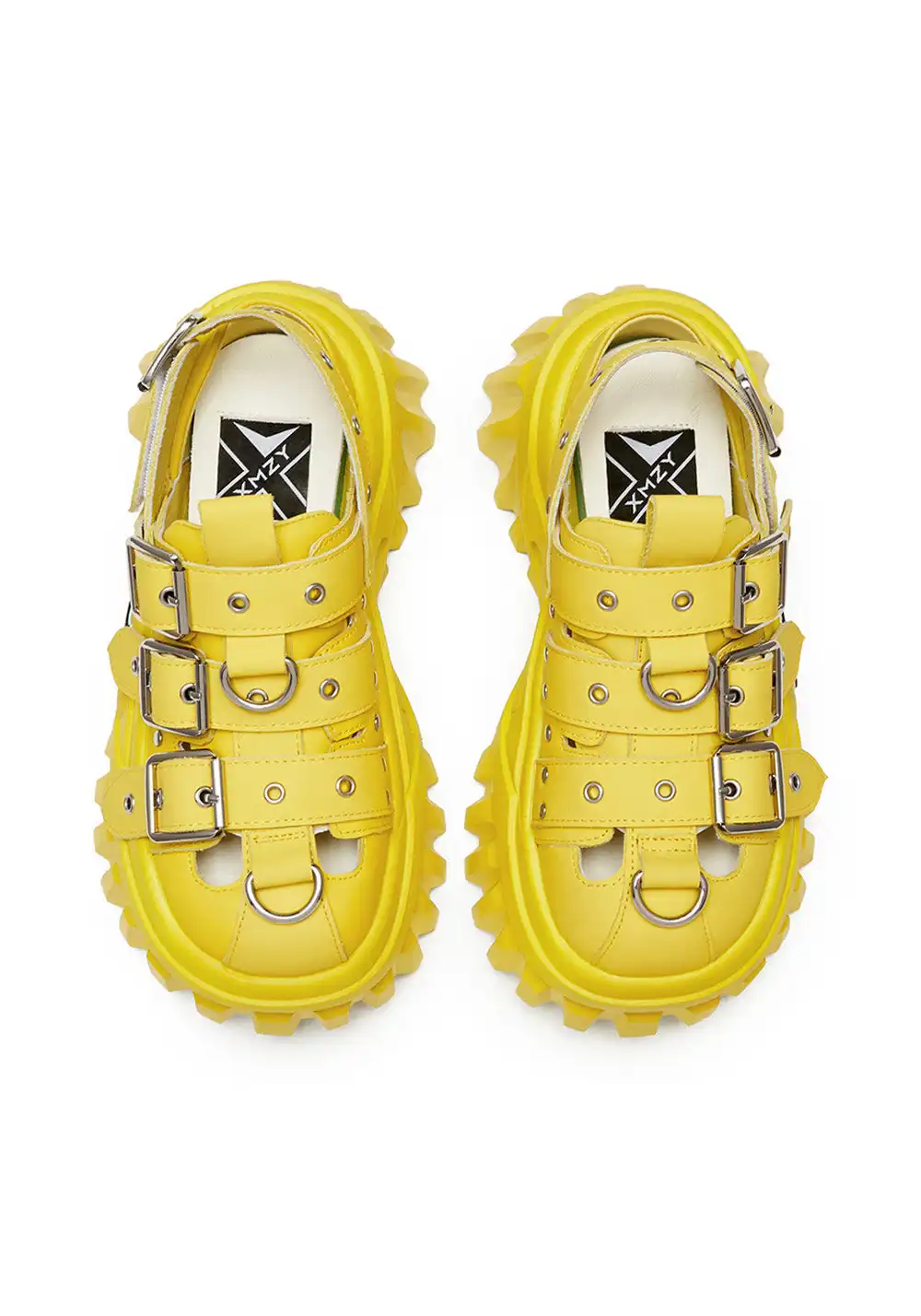 XMZY | Metallic Punk Platform Sandals-Yellow