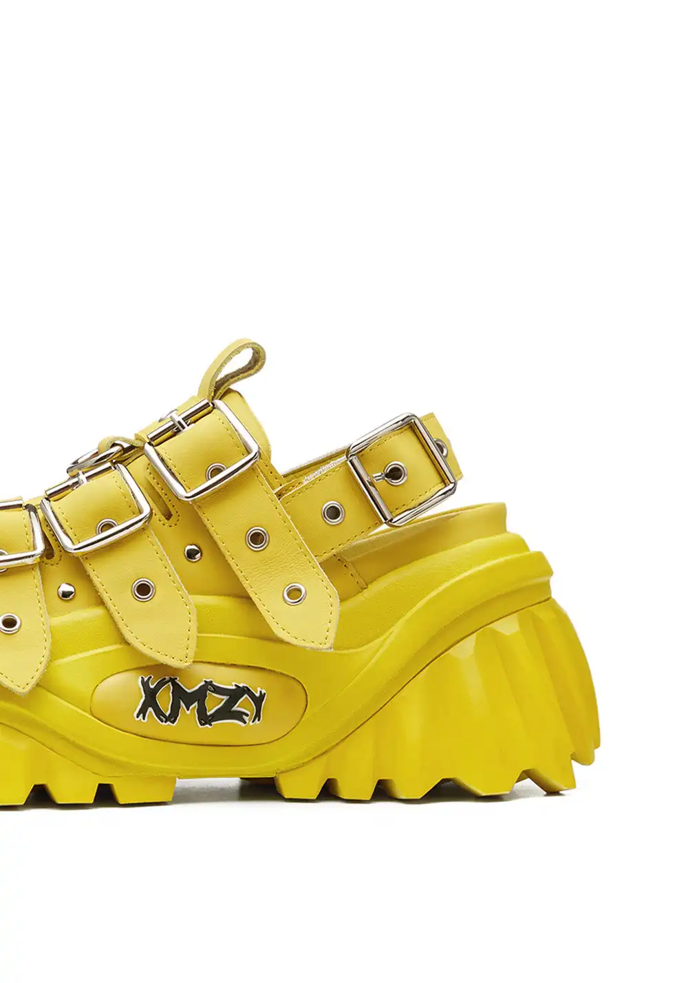 XMZY | Metallic Punk Platform Sandals-Yellow