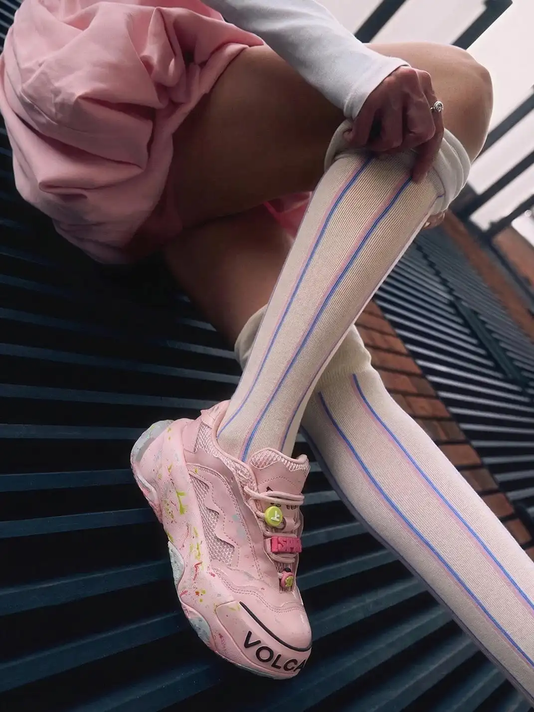 XMZY | Chunky Dad Sneakers-Pink