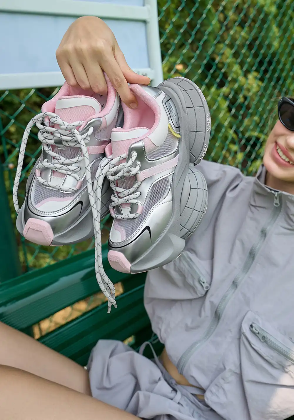 XMZY | Brocade Platform Sneakers-Silver