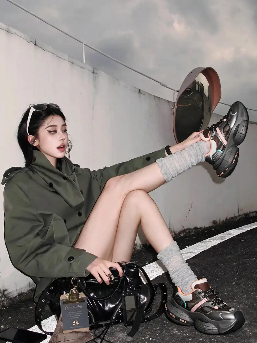 XMZY | Brocade Platform Sneakers-Black - 4