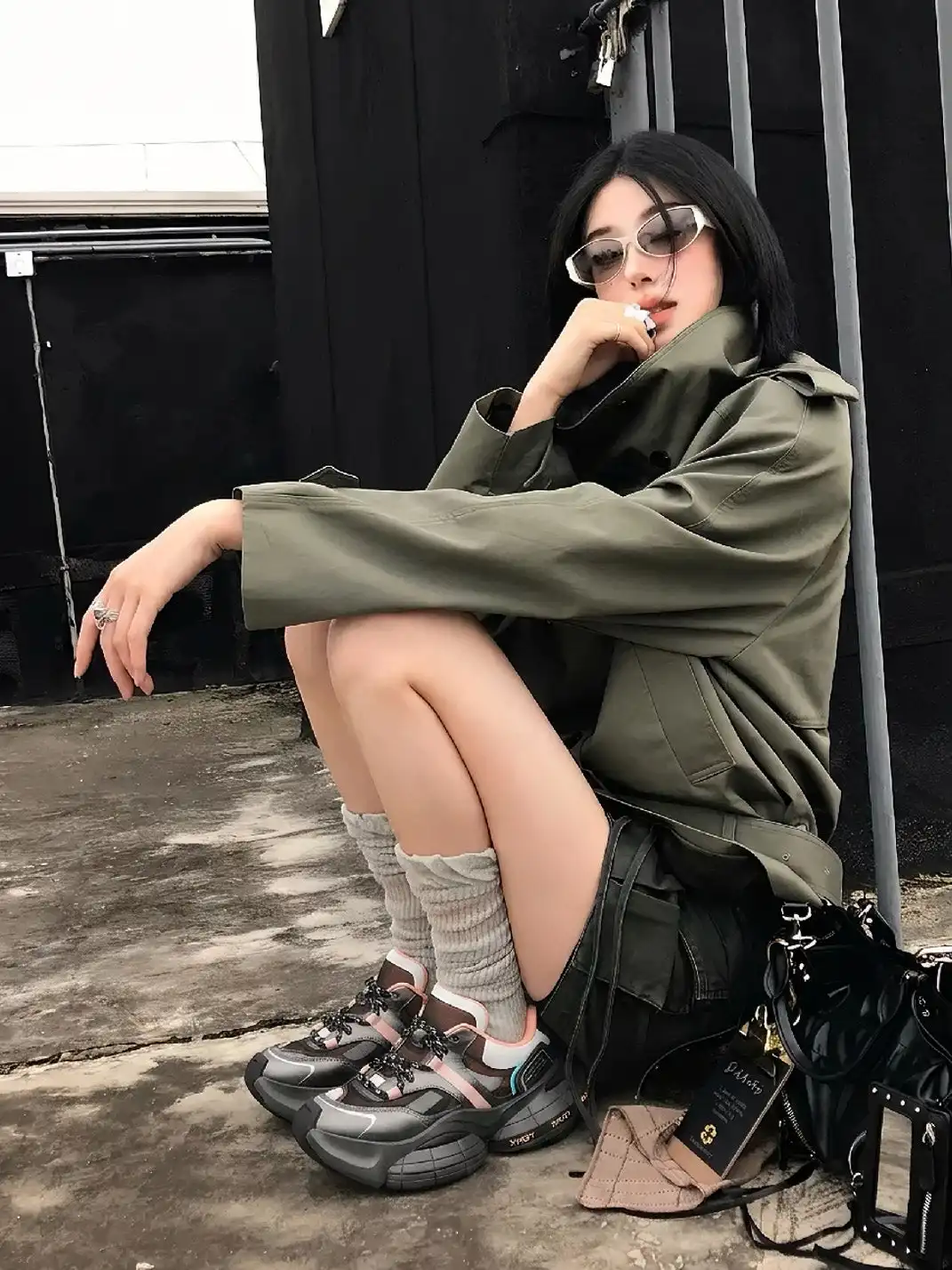 XMZY | Brocade Platform Sneakers-Black